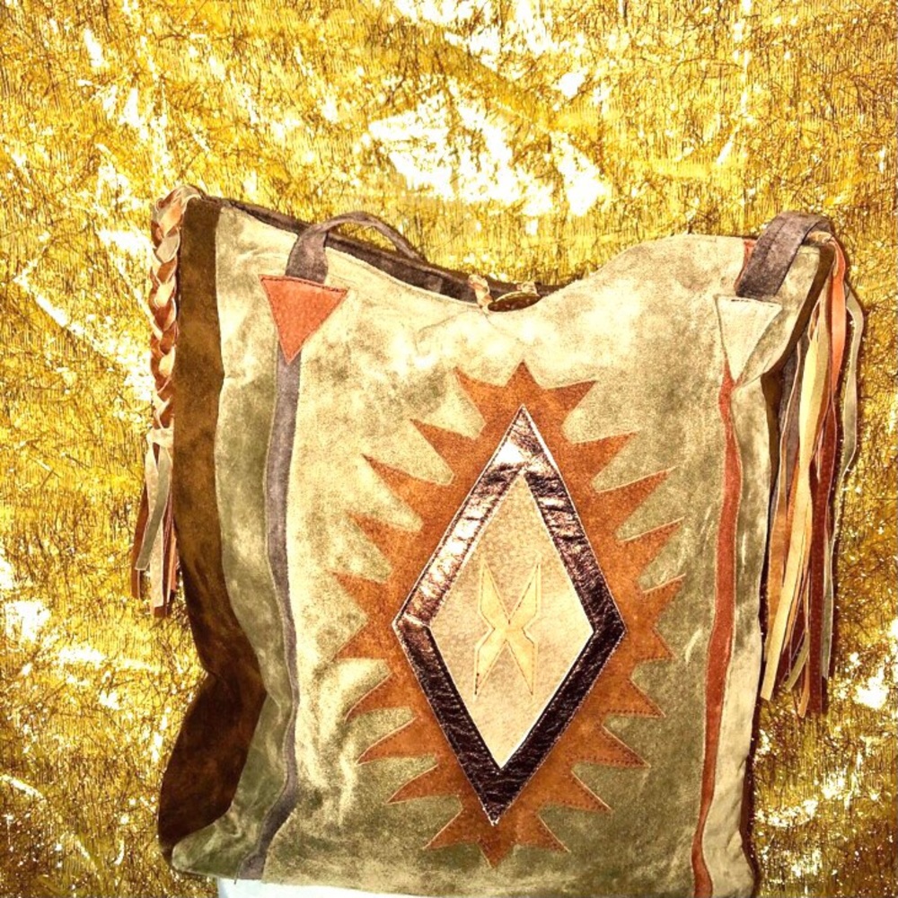 Aztec neutral Leather bag
